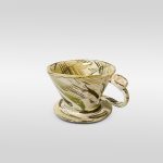 White Green Brush Effect Gold Kalita Dripper