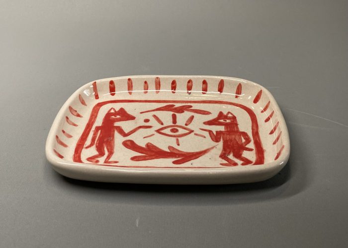 Red Wolves Rectangle Plate - Görsel 2